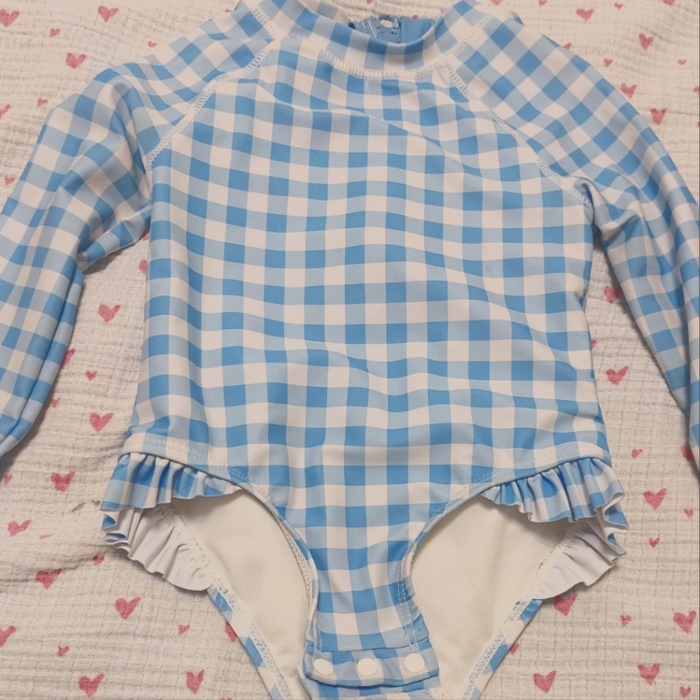 Tommy Bahamas Bathing Suit Blue Gingham 18mos